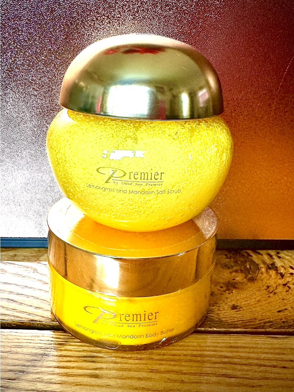 Premier By Dead Sea Lemongrass & Mandarin Body Butter and Salt Scrub Set